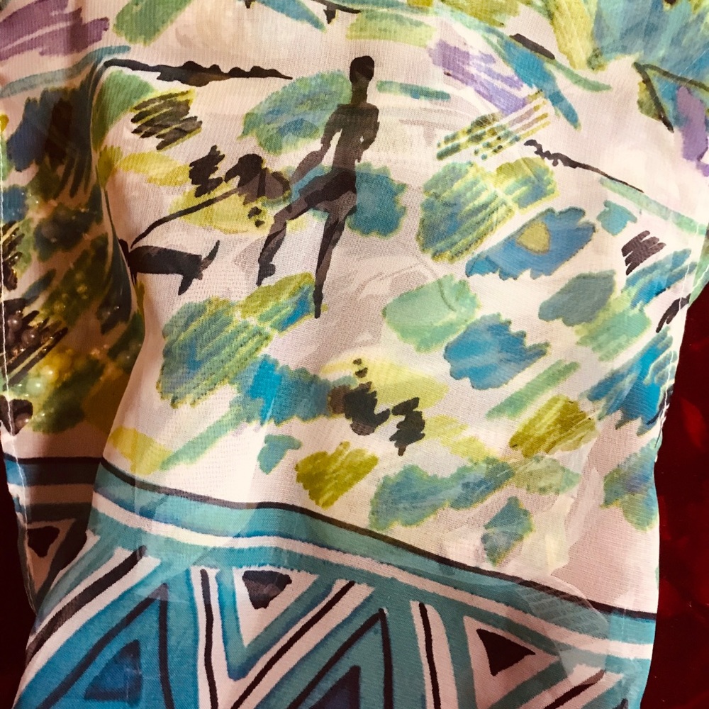 Sheer scarf multi color